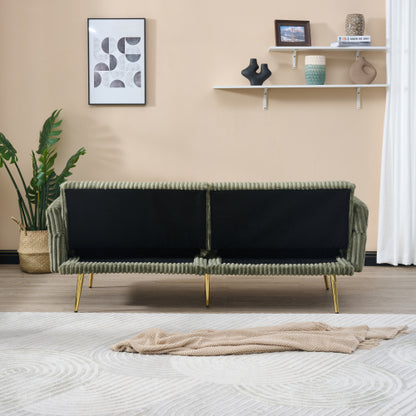 79 inch  Foldable Corduroy Sofa Bed with Adjustable Folding Armrests