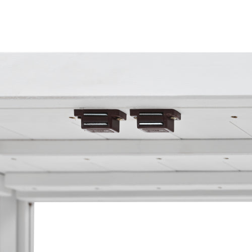 TOPMAX Patio 35.4inch x 17.7inch x 37.4inch Mini Wood Cold Frame Greenhouse with Wheels White