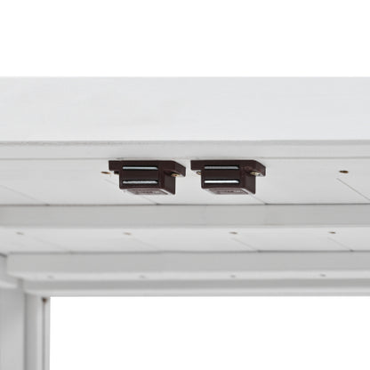 TOPMAX Patio 35.4inch x 17.7inch x 37.4inch Mini Wood Cold Frame Greenhouse with Wheels White