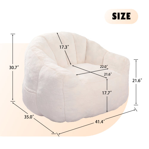 Armrest High-Density Foam Bean Bag Chair for Adults, Removable Cover