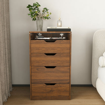 Walnut 3-in-1 Vanity Desk with Lighted Mirror & Stool, Flip Top Makeup Table, Compact Storage for Bedroom