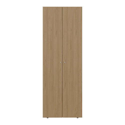 Home 2 Doors Closet System Armoire, Hanging Rod and Storage Shelf, Modern Armoire for Bedroom Organization Storage, Natural Oak