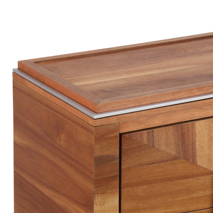 Mid-Century Modern Nightstand, 2 Drawers Wide Sofa Side Table,Wood Diamond Shaped End Table with Storage,Closet with Heavy Duty Base,Small Bedside Table for Bedroom,Living Room,Entrance, Light Brown