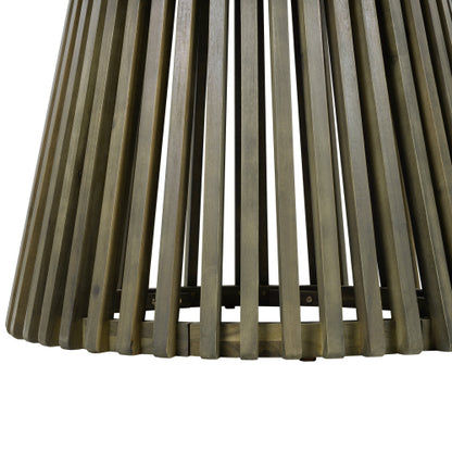 Outdoor Acacia Wood Patio Dining Table, 47.25-inch extra-large round dining table,for Backyard, Lawn, Balcony,Grey Finish