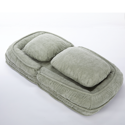 Green Human-Dog-Bed Style 5-Position Adjustable Lazy Floor Sofa 90-180 degree  Metal-Frame for Bedroom Living-Room