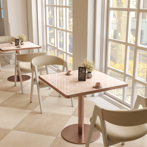31.5inch Square Modern Tulip Dining Table with Faux Marble Sintered Stone Top