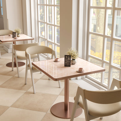 31.5inch Square Modern Tulip Dining Table with Faux Marble Sintered Stone Top