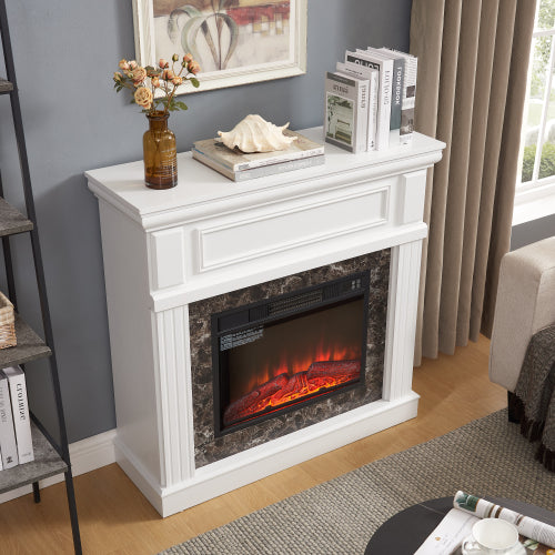 Electric Fireplace with Mantel,fireplace mantel surround with 23" Fireplace Insert, Adjustable Flame