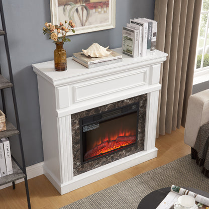 Electric Fireplace with Mantel,fireplace mantel surround with 23" Fireplace Insert, Adjustable Flame