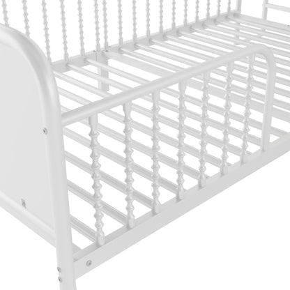 Twin Size Metal Platform Bed Frame with Light, Kids Twin Metal Bed with Upholstered and Storage Headboard, White