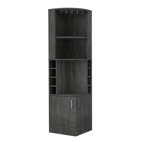 Bar Cabinet, Eight Bottle Cubbies, Two Large Open Shelves