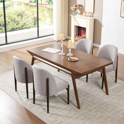 Wooden Dining Chairs Set of 2, Modern Fabric Upholstered Dining Room Chair Kitchen Chairs, Farmhouse Dinner Chair for Kitchen Dining Room