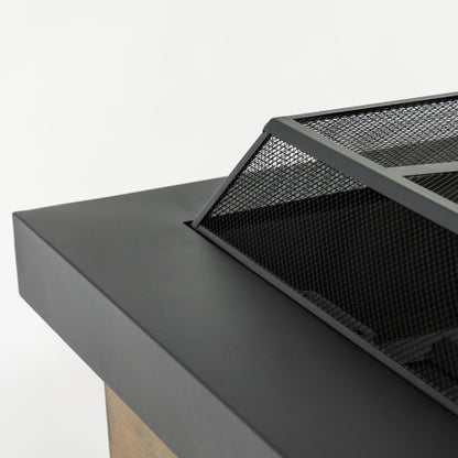 36-inch Iron Fire Pit Table Wood-burning stove