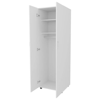 White Armoire with 2 Doors and Hanging Rod