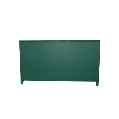 Green Mid Century Accent Cabinet with 4 Doors