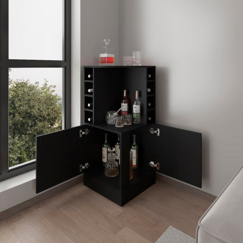 Bar Cabinet, 2 Doors, 8 Wine Bottle Compartments