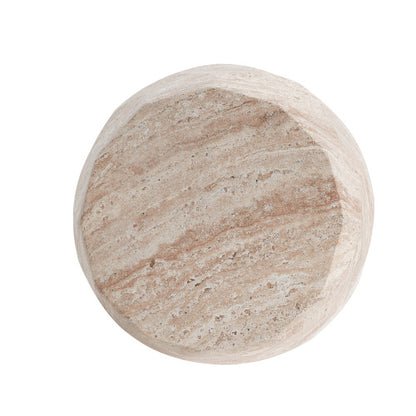 Outdoor/Indoor Lightweight Concrete Side Table,Travertine Finish