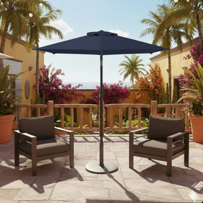 7.5 Feet Navy Blue Market Umbrella with Crank Lift & Tilt. UV-Resistant Canopy for Pool, Backyard & Patio (Without base)