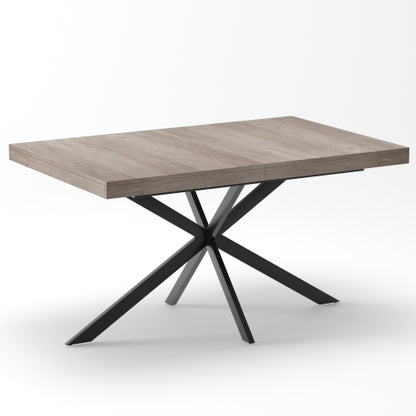 55.11inch-70.86inch Extendable Dining Table with Storage Box, Grey Retro Design
