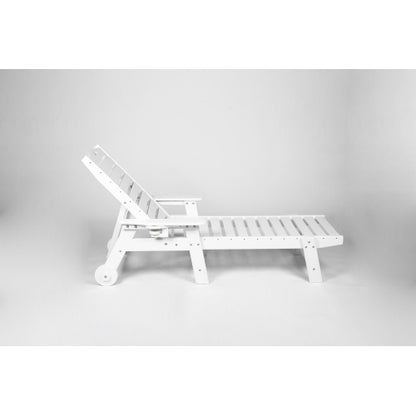 Lounge Chair with Side Table, 3-Piece Oversized Chaise Lounge Chair Setwith Wood Texture,White