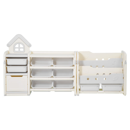 Kids Toy Storage Organizer with Bookshelf and 10 Storage Bins