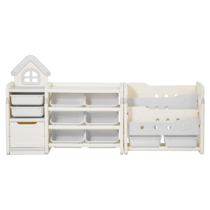 Kids Toy Storage Organizer with Bookshelf and 10 Storage Bins