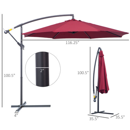 Patio Offset Umbrella with Base Cantilever Patio Umbrellas