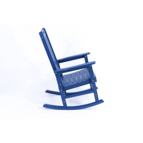 Rocking chair navy blue color, suitable for all seasons: Outdoor lounge chair, made of sturdy HIPS material
