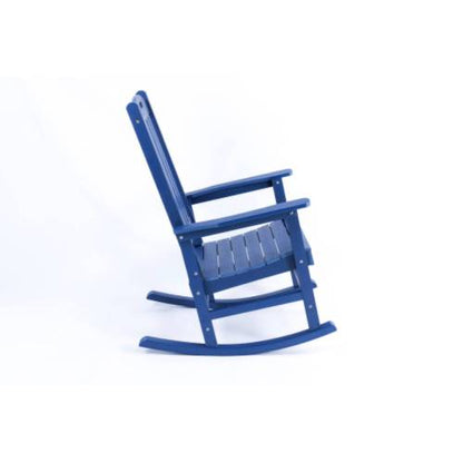 Rocking chair navy blue color, suitable for all seasons: Outdoor lounge chair, made of sturdy HIPS material