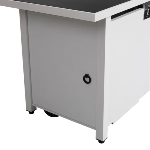 43" Rectangular Fire Pit with Smoked Glass and Metal Frame