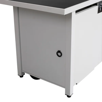 43" Rectangular Fire Pit with Smoked Glass and Metal Frame