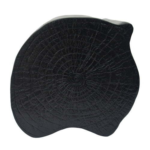 2-in-1 Irregular MGO End Table, Split Design, Small Space Friendly,Indoor Outdoor Use,Black Color