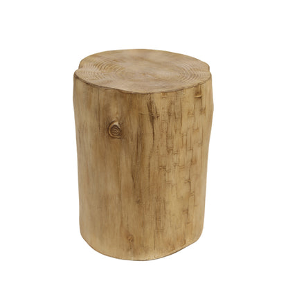 Outdoor 14.25inch MGO Side Table, Hand-Painted Wood Stump