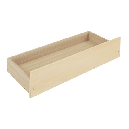 Twin Size Wooden House Bed with Two Drawers, Natural