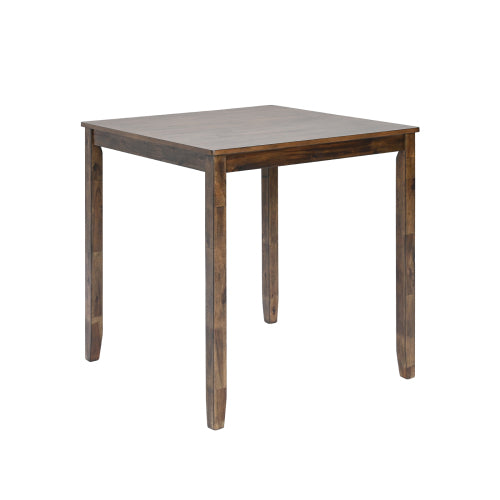 Walnut Counter Height Square Dining Table with Solid Wood Frame