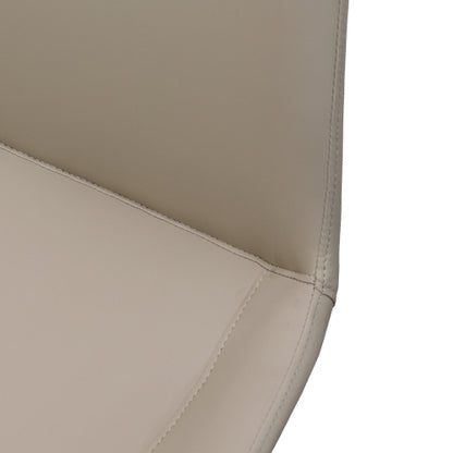 Set of 2 Light Grey Suede-Style PU Dining Chairs, Reinforced Metal Leg Modern Upholstered Side Chairs