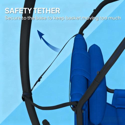 Hanging Swing Chair with Steel Frame,Hammock Chair with Stand andCoating Cushion,for Indoor and Outdoor