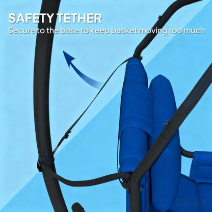 Hanging Swing Chair with Steel Frame,Hammock Chair with Stand andCoating Cushion,for Indoor and Outdoor