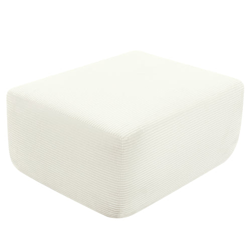 Ottoman White Corduroy Modular Sectional Sofa Add-On for Living Room