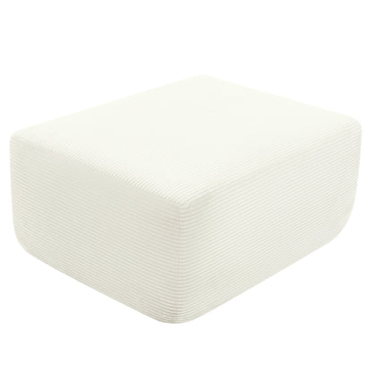 Ottoman White Corduroy Modular Sectional Sofa Add-On for Living Room