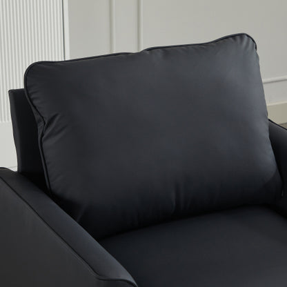 TS Cat paw leather upholstered sofa 2PC black,Nordic retro light luxury living room balcony bedroom single casual sofa chair