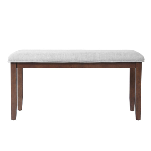 Upholstered Bench for Bedroom End of Bed,38-inch Entryway Bench for Living Room,Dining Bench with Padded Seat and Solid Wood Leg for Kitchen Bedroom,Indoor and Hallway (Bench, Beige+Cherry)