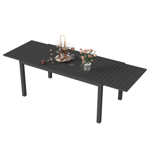 97.2"L Extendable Aluminum Outdoor Dining Table