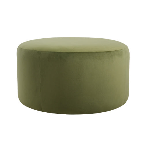 Velvet Ottoman Round Accent Stool, Modern Footrest and Side Table for Living Room