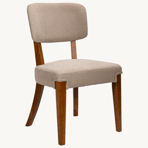 Armless Wood Dining Chairs with Upholstered Seats, Set of 2, Brown