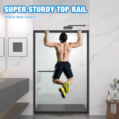 44-48"x72" Aluminum Frame Double Sliding Shower Door,Bypass Bathroom Sliding Door with Premium 5/16" (8mm)