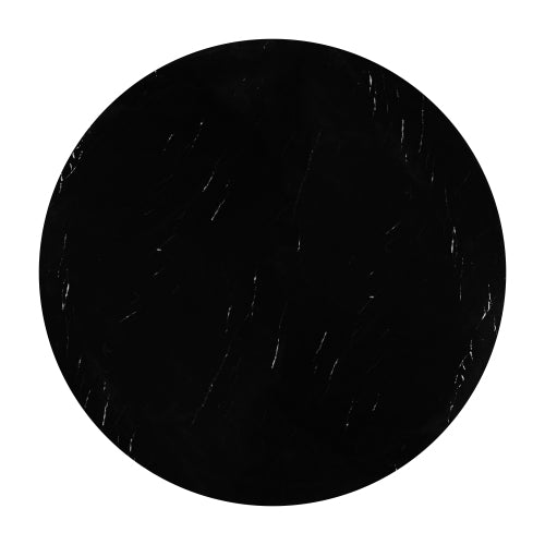 Round Dining Table for 4, 43-Inch Faux Marble Top, Mid-Century Modern Round Dining Table for Cafes, Restaurants, Bars, Home Offices and Conference Rooms (Black)