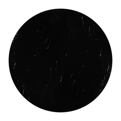Round Dining Table for 4, 43-Inch Faux Marble Top, Mid-Century Modern Round Dining Table for Cafes, Restaurants, Bars, Home Offices and Conference Rooms (Black)