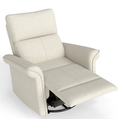 Power Swivel Rocker Recliner Chair for Adults,Rocking Glider Recliner for Small Spaces,Fabric Rocking Chair for Nursery,Single Sofa Recliner for Home Theater Living Room Bedroom(Fabric+Light Gray)