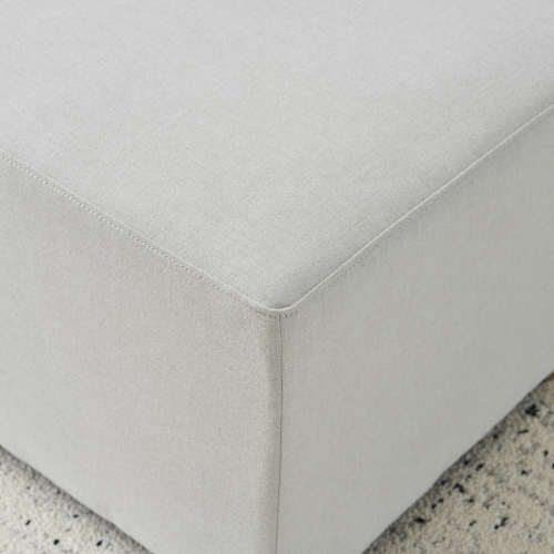 White Nordic Long Ottoman Bench, Breathable Skin-Friendly Fabric Shoe Stool, Holds 2-3 People for Bedroom Entryway